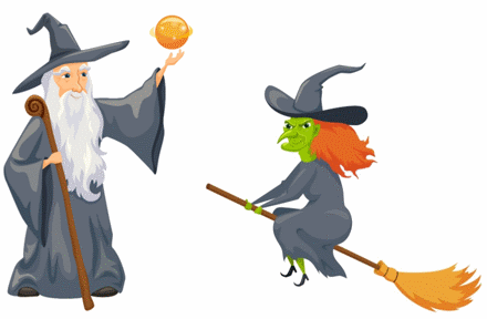 Wizard and witch.