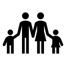 family with two adults in the middle holding the hands of children on either side