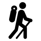 hiker with backpack and walking stick