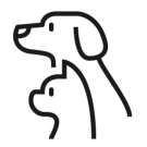 Profile of a a Dog and a Cat