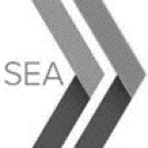 SEA logo: SEA with two stylized arrows
